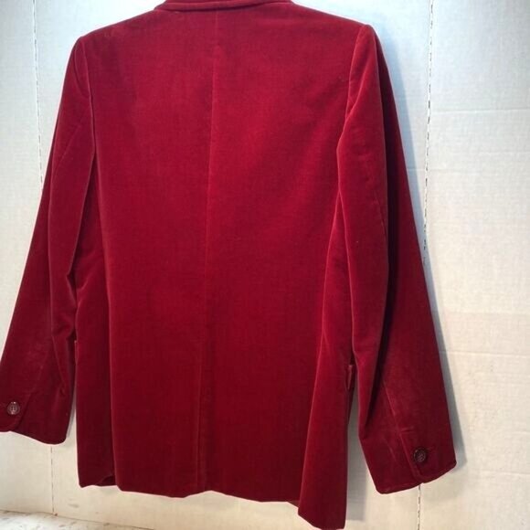 Vintage Club XIX Red Velvet Blazer Jacket Size 8 - Picture 7 of 11